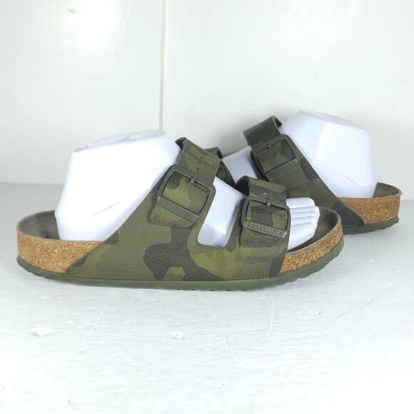 BIRKENSTOCK Women Arizona EU40 US9 Camo Green Birko-Flor SoftFB Slide Sandals - Picture 8 of 16